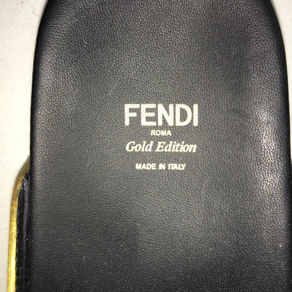 Fendi Gold/Black Edition Sandals - Picture 4 of 11